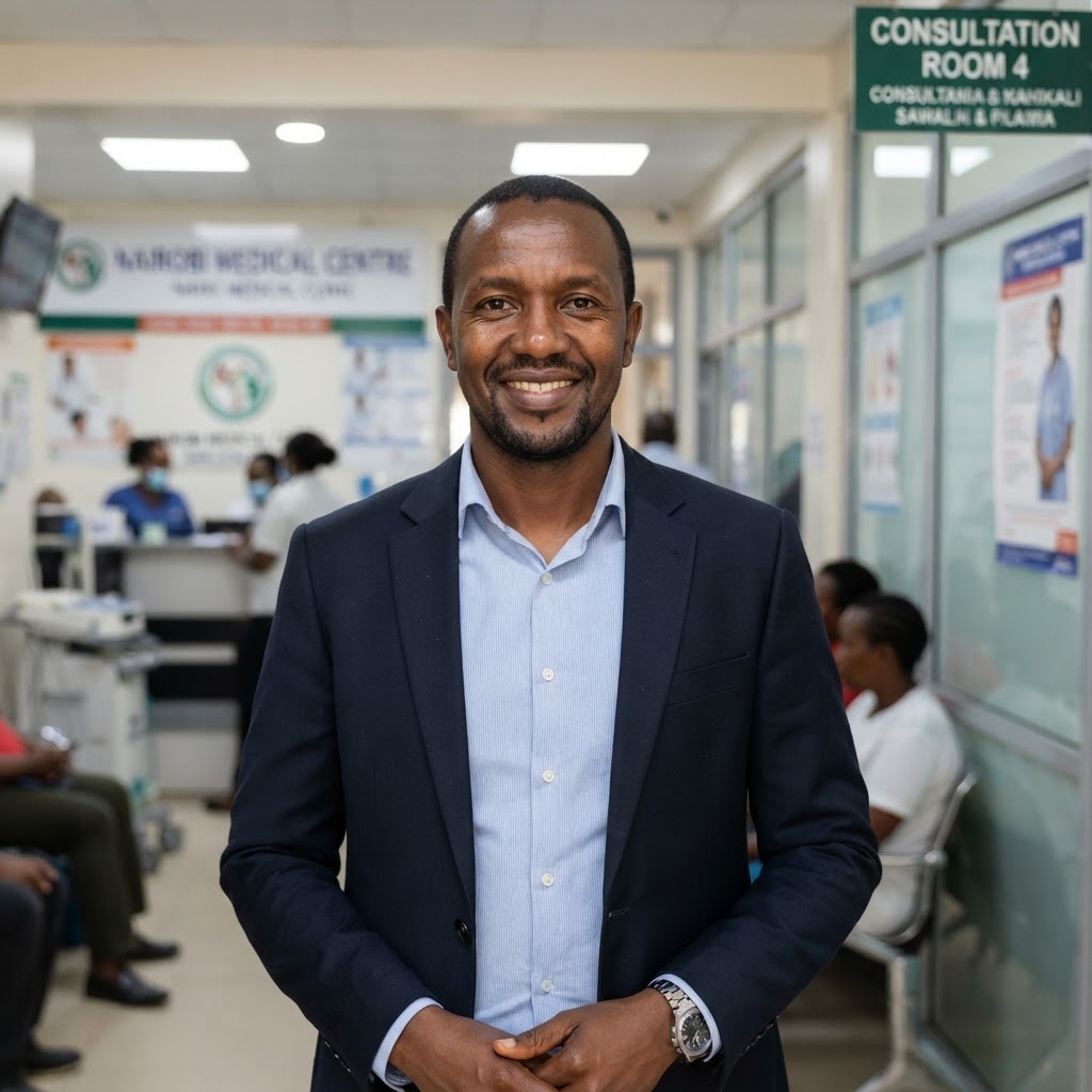 Brian Kamau, a Kenyan man patient who benefited from physiotherapy at Gaboose Medical Centre